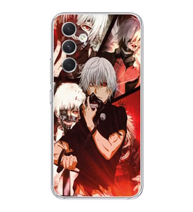 Samsung Galaxy S23 FE Uyumlu Tokyo Ghoul Kaneki Ken Tasarımlı Şeffaf Telefon Kılıfı