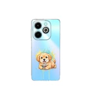 Infinix Hot 40i ile Uyumlu Splash Köpek Tasarımlı Şeffaf Silikon Kılıf