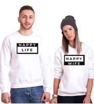 Tshirthane Happy Sevgili Kombinleri Sweatshirt Kombini (Tek Ürün Fiyatıdır.)