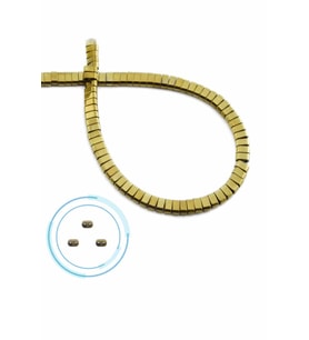 Hematit Doğal Taş Parlak Gold Çift Delik 4x2mm Dizi [AA]