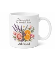 Aromaterapi Uzmanına Esansiyel Yağlar Lavanta Gül Portakal Baskılı Kupa Hediye Bardak