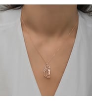 Anne Bebek Rose Kolye-925 Ayar Gümüş