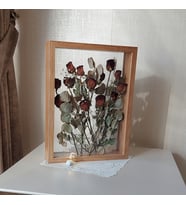 Ledli BAMBU  30x40 cm Çift Yönlü Anı Çerçevesi! Gül Kutusu Şeffaf Gül Kutusu