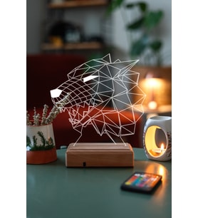 Özel Tasarım Kurt 3D Led Dekoratif Gece Lambası