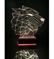 Özel Tasarım Kurt 3D Led Dekoratif Gece Lambası