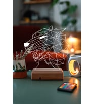 Özel Tasarım Kurt 3D Led Dekoratif Gece Lambası