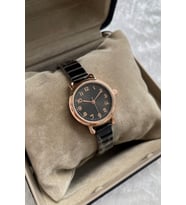 Minimal Özel Kutulu Kadın Kol Saati Rose Gold Siyah Zarif Metal Kordon Kasa Arkadaşa Sevgiliye Kardeşe Eşe Hanıma Halaya Anneye Hediye Ablaya Teyzeye Doğum Günü Yıl Dönümü Sevgililer Günü Kol Saati Hediyesi İndirimli Doğum Günü Not Kartı