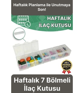 Dayanıklı Düzenleyici Organizer Abs Plastik Şeffaf Haftalık Günlük 7 Bölmeli İlaç Hap Saklama Kutusu