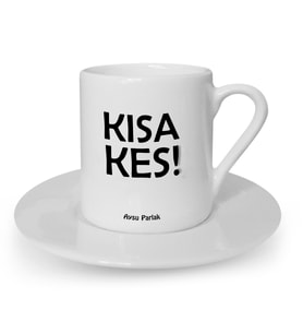 İsme Özel Türk Kahvesi Fincanı Seti - Kısa Kes (Beyaz)