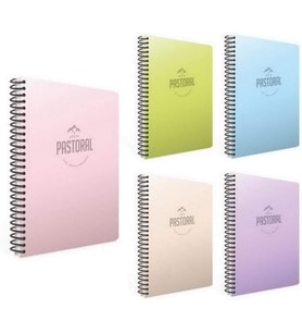 187786 Defter 17X24 Pastoral Spiralli Pp 96 Yaprak Kareli 3254