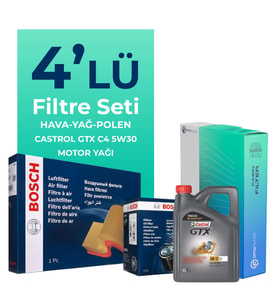 BOSCH Nissan Juke 1.2 Filtre Bakım Seti Castrol Motor Yağlı (2011-2018) 4 Lü