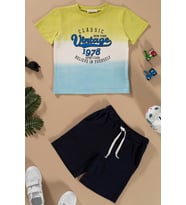 Batik Baskılı Su Yeşili Tshirt Şort Takım