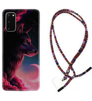Samsung A02S A03S A10 A12 A13 A21S A22 Kılıf Boyun Asklı Rasta Silikon Wolf and Moon 1380