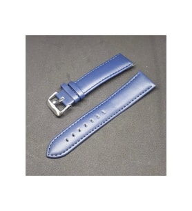 24mm Lacivert Mavi Düz Bombeli Deri Saat Kayışı Saat Kordonu 24x22