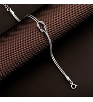 Gümüş Pazarım 925 Ayar Gümüş Düğüm Bileklik Silver (Rodyum)