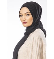 Jakar Dokuma Desen Jakarlı Modal Seri Şal Eşarp Askısı ile Birlikte 75x200 cm Si