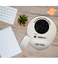 Kişiye Özel Yıldız Haritalı Spotify Barkodlu Bilek Destekli Mouse Pad