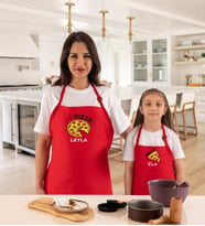 Kişiye Özel Anne Çocuk 2li Mutfak Önlüğü Pizza Dilimli
