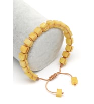 Damla Kehribar Makrome Örme Bileklik – 6 × 6 mm  5,2 gr  20 cm