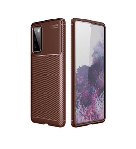 Samsung Galaxy S20 FE Kılıf Esnek Soft Karbon Tasarım Legion Serisi (Kahverengi)