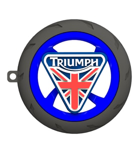 Triumph Uyumlu Lastik Jant detaylı Anahtarlık (Lacivert - Beyaz - Siyah)