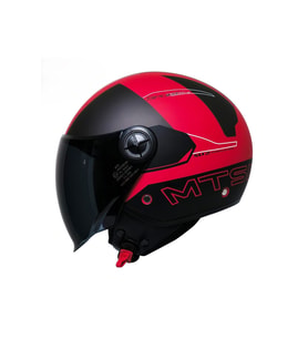 Motosiklet Yarım Kask Siyah Vizör R22.06 Sertifika Fiber Material Desing Red  Motor Kaskı (Kırmızı)