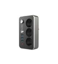3 Priz 3XUSB 2 Mt Kablo Anahtarlı Akım Korumalı Priz TGFTR02