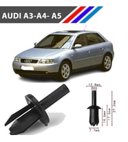 OTOZET Audi A3 A4 A5 Davlumbaz Klipsi 25 Adetli Paket
