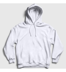 Presmono Unisex Beyaz Düz Baskısız Kapüşonlu Sweatshirt 59283tt