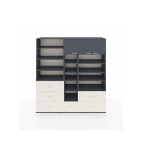 Hyperion Dolap 17 Raflı 6 Çekmeceli 3 Kapaklı 220x44x243 Antrasit-Antrasit/Aytaşı