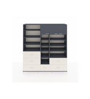 Hyperion Dolap 17 Raflı 6 Çekmeceli 3 Kapaklı 220x44x243 Antrasit-Antrasit/Aytaşı