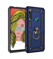 Huawei Y9 Prime 2019 Kılıf Metal For Car Yüzüklü Standlı Military Ring Serisi (Lacivert)