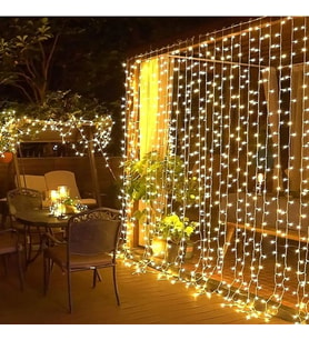 8 Fonksiyonlu Animasyonlu Perde Led Işık Saçak Led Işık 100 Led 10 Mt (Sarı)