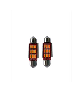 39mm Sofit Led Ampul Turuncu 12 Led, Plaka Bagaj  Tavan Aydınlatma 2 Adet