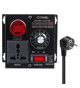 PowerMaster PM-21013 10-100V AC 4000 Watt 15A Hız Işık Kontrolü Motor Sürücü Voltaj Regülatör