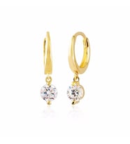 Tektaş Altın Sallantılı Küpe 14K Gold (Çok Renkli)