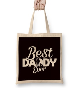 Best Daddy Ever Dad Papa Father Poppa Fatherhood Stepdad Bez Çanta Uzun Saplı