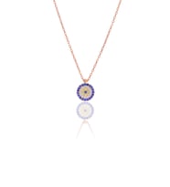 Nazar Boncuğu Tasarım Safir Zirkon Taşlı Roslu Kadın Kolye (S) 201025030