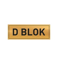 D BLOK YAZILI GOLD METAL LEVHA 20 X 7 CM