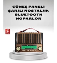 Mey İthalat® Taşınabilir Hoparlör Güneş Panelli Bluetooth Usb Sd Fm Am Sw Radyo