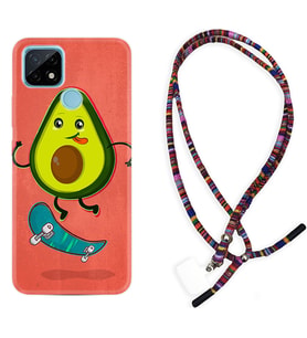 Realme C11 C21 C21Y C25Y C11 2021 Kılıf Boyun Asklı Rasta Silikon Avokado Skate 1741