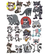 Racun Sticker Set-4 17 Parça Telefon, Tablet, Defter, Laptop Sticker
