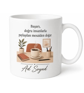 Masa Başı Kahramanı İsme Özel Mesai Arkadaşı Kupası Hediye Bardak