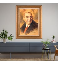 Altın Varaklı Paspartulu Çerçeveli Tablo hb577