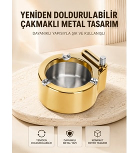 Duman ve Koku Giderici Hava Temizleyici Küllük 2 Katmanlı Filtreli