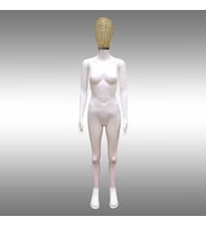 Vitrin Mankeni, Bayan Plastik Boy Mankeni, Metal Gold Kaplama Kafes Kafalı - Manken (Vitrin RAF)