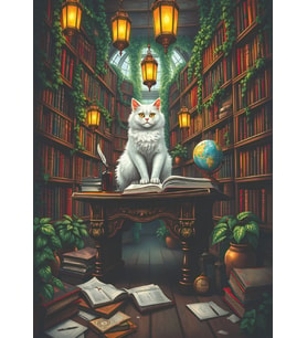Nova Puzzle 1000 Parça Kütüphane Görevlisi Bilge Kedi Puzzle Yapboz - 41209