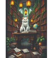 Nova Puzzle 1000 Parça Kütüphane Görevlisi Bilge Kedi Puzzle Yapboz - 41209