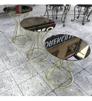 Brc 12397 Zigon KUM SAATİ Model Düz SİYAH Desen Metal GOLD Renk Kaplama El Yapım