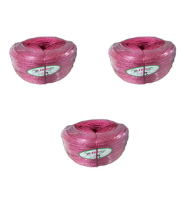 Favori İp Halat FH03 PP Naylon Burgulu Örgü Çamaşır İpi - Pembe - 100 Metre - 3 Adet